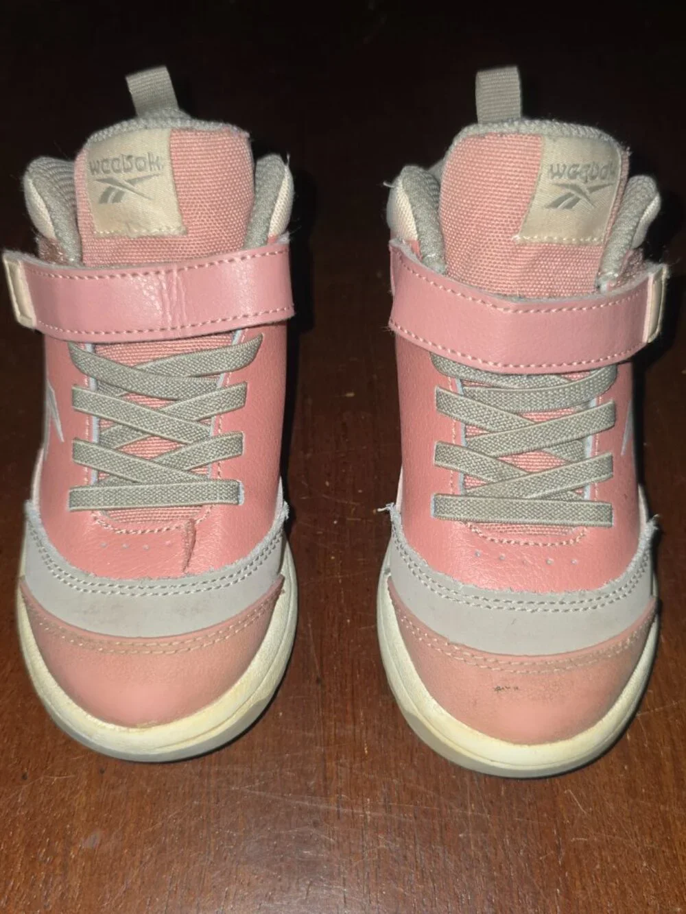 Reebok Weebok Size 9.5 Versaflex / Storm X Toddler High Top Sneakers Pink Gray